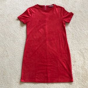 Zara Red Suede Mini Dress